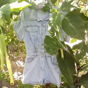Light Blue Denim Romper